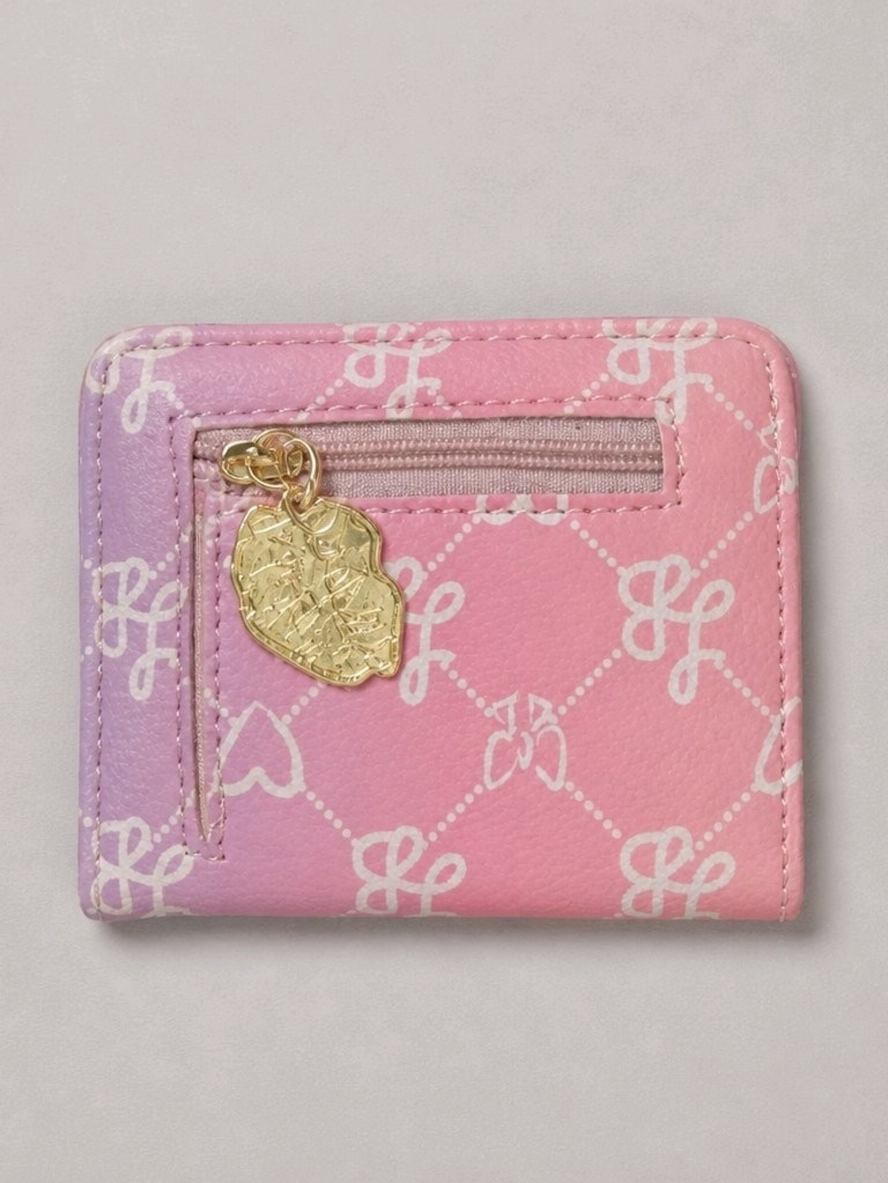 Luv Betsey by Betsey Johnson "LBMONEY" Small Bifold Wallet  Pink & Purple Ombre - Picture 2 of 4